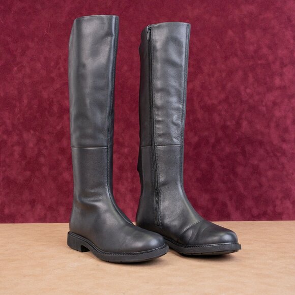 Camper Wmn Neuman Black Leather Stretch Riding Equestrian Boots 5.5-6US EUR 36 - Picture 1 of 10